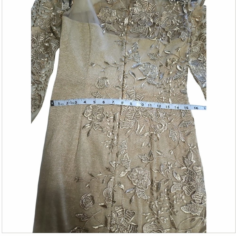 David Meister Floral Sheath Embroidered Knee Length Dress Sz 6 - Picture 8 of 12
